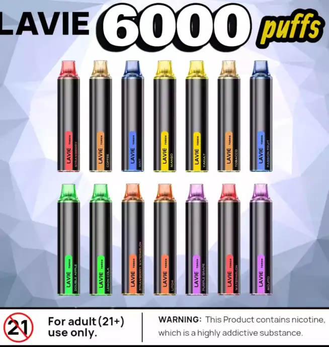 LAVIE Torch 6000 Puffs Kompakter Vape mit USB-C & 12 ml Liquid
